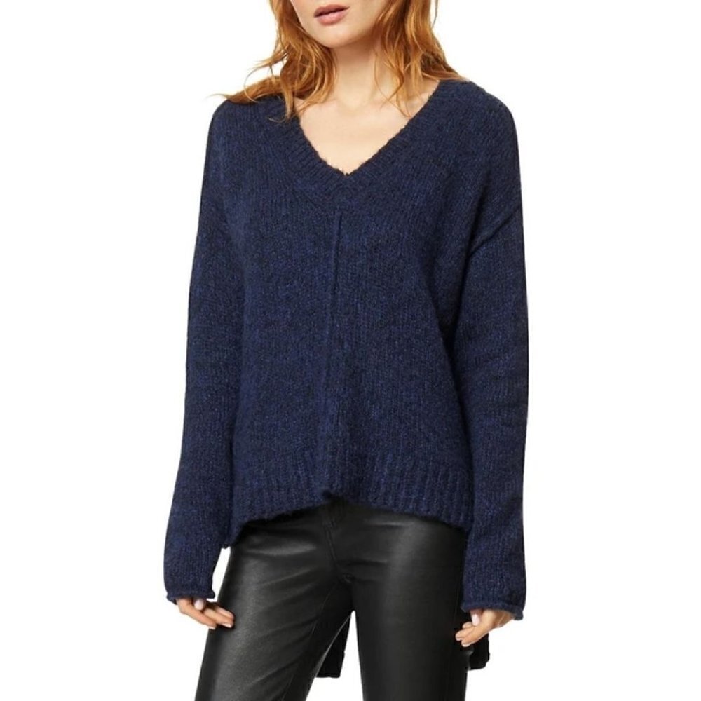 NWT HABITUAL Moon Emmy Mohair Wool Blend Sweater Navy Blue Medium